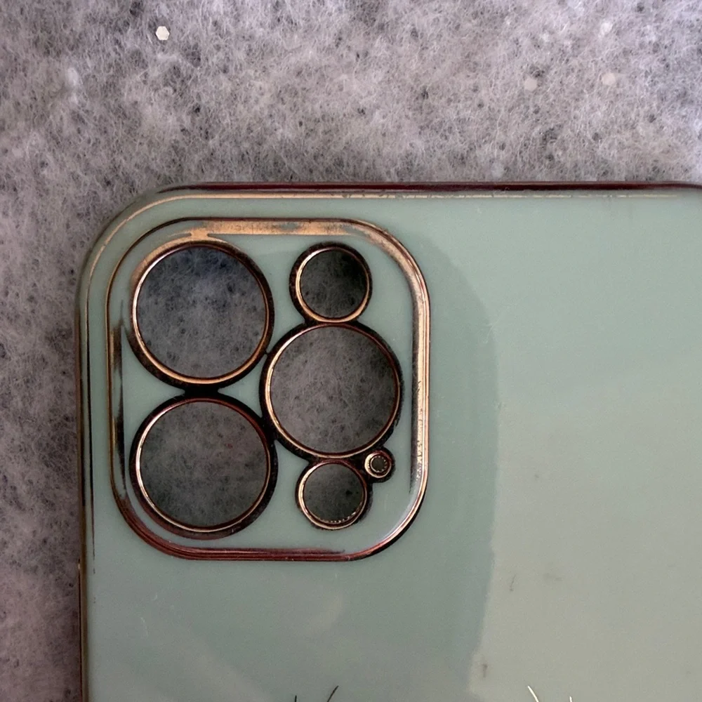 Green Phone Case with Gold Accents